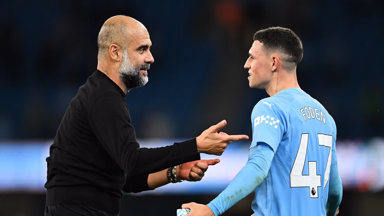 Pep Guardiola đóng vai trò quan trọng với đà thăng tiến của Phil Foden. Ảnh: Eurosport Pep Guardiola đóng vai trò quan trọng với đà thăng tiến của Phil Foden. Ảnh: Eurosport