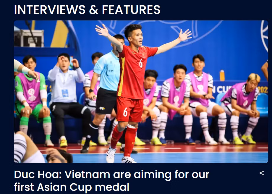 Bài phỏng vấn Phạm Đức Hòa trên trang chủ FIFA. Bài phỏng vấn Phạm Đức Hòa trên trang chủ FIFA.