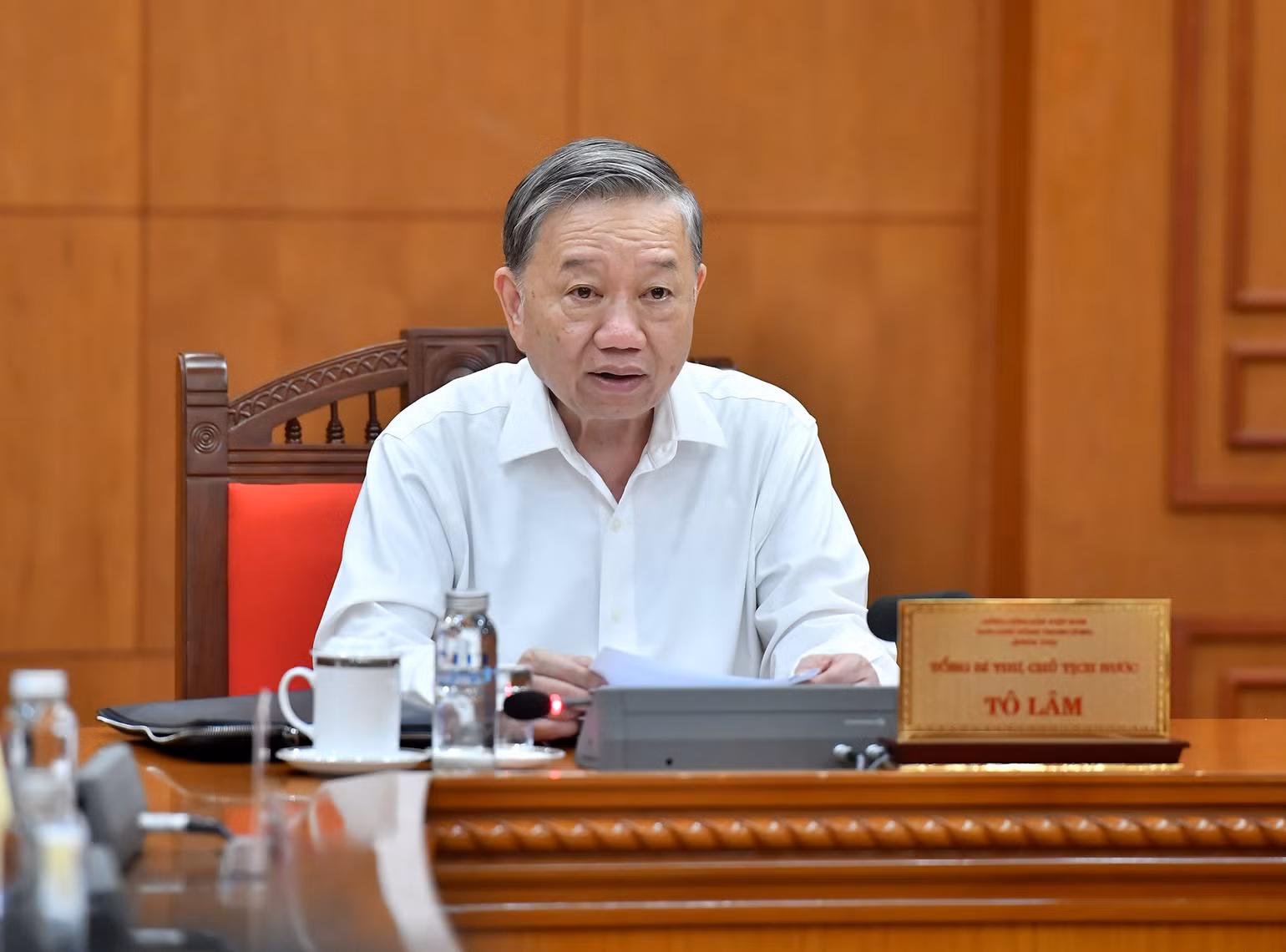Tổng Bí thư, Chủ tịch nước Tô Lâm phát biểu tại cuộc họp. (Ảnh: ĐĂNG KHOA)