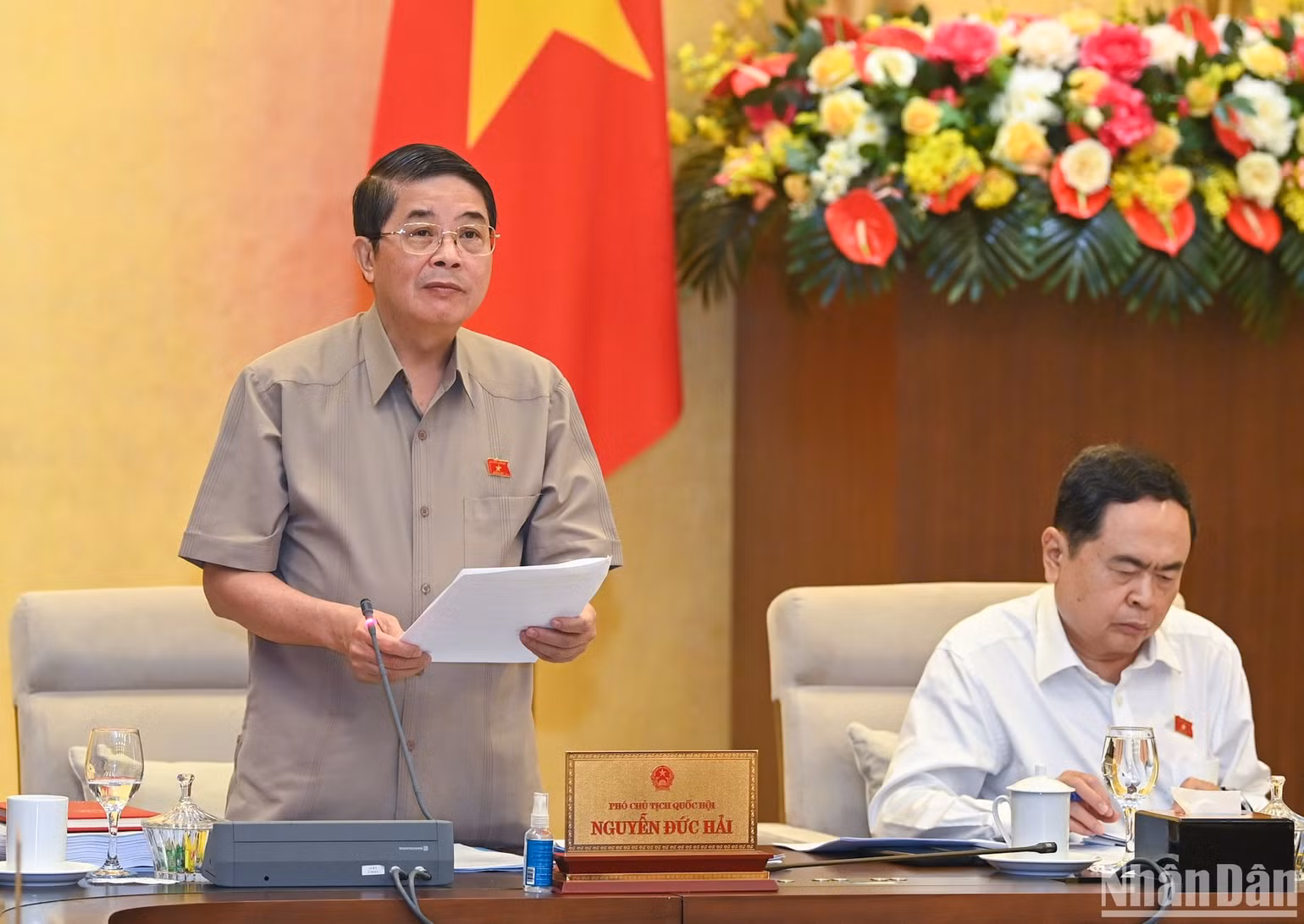 Phó Chủ tịch Quốc hội Nguyễn Đức Hải điều hành nội dung cho ý kiến về việc giải trình, tiếp thu, chỉnh lý dự án Luật Tài nguyên nước (sửa đổi).