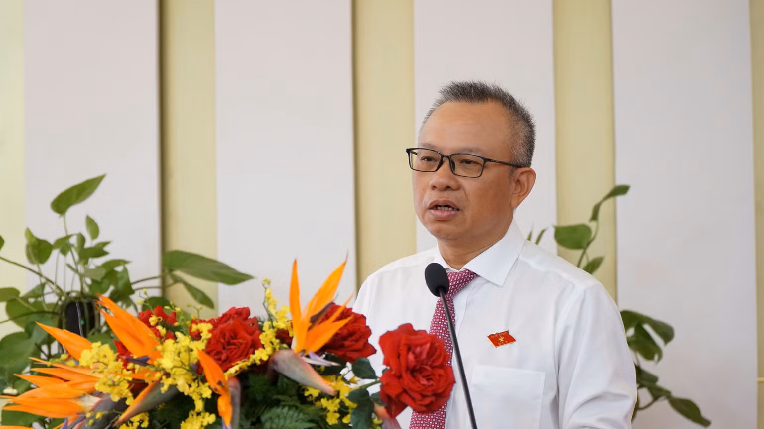 Phó Chủ nhiệm Ủy ban Đối ngoại của Quốc hội Nguyễn Mạnh Tiến phát biểu tại hội thảo.