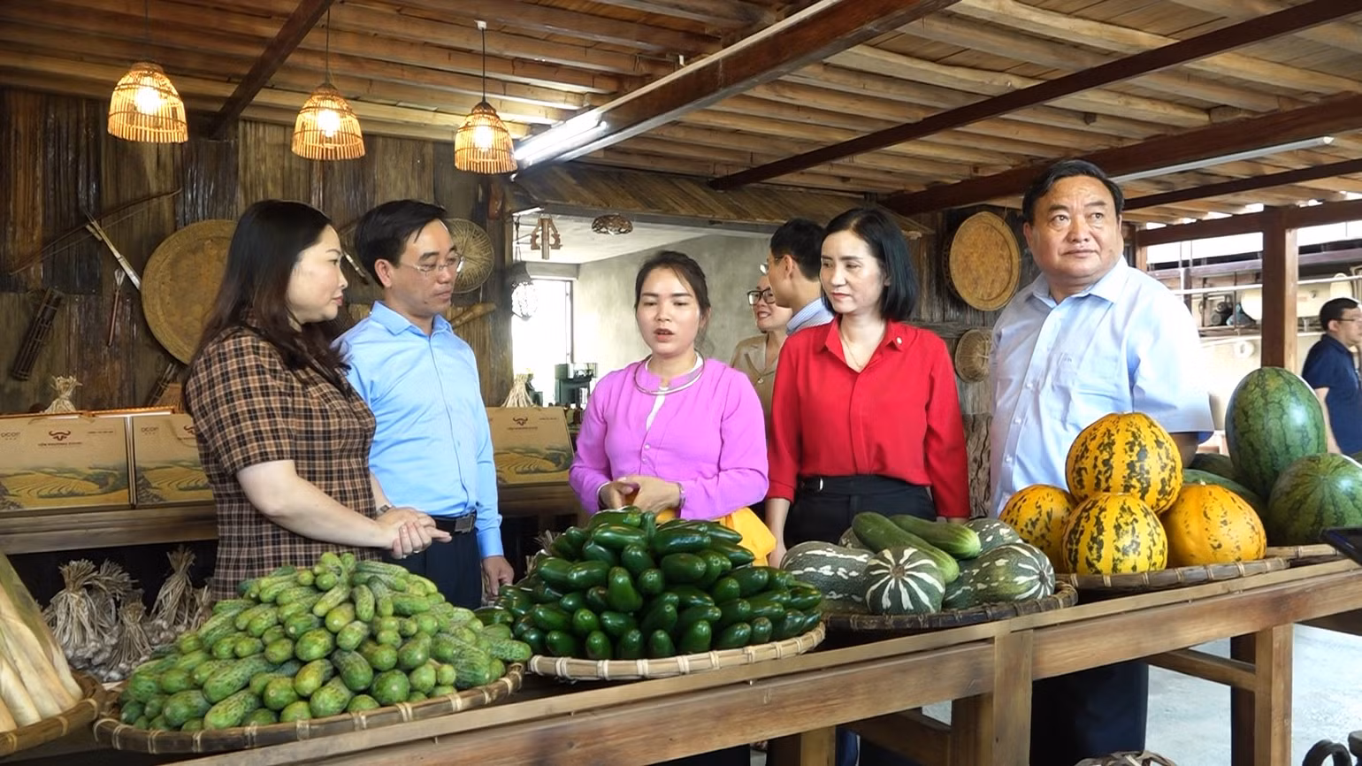 Khách tham quan du lịch Homestay tại bản Nụ, xã Phúc Sơn, thị xã Nghĩa Lộ. (Ảnh: THANH SƠN)