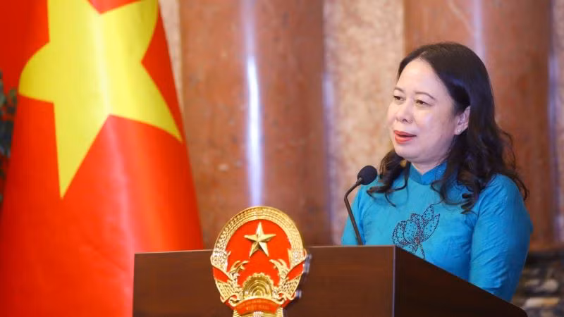 Phó Chủ tịch nước Võ Thị Ánh Xuân phát biểu tại buổi gặp mặt. Phó Chủ tịch nước Võ Thị Ánh Xuân phát biểu tại buổi gặp mặt.