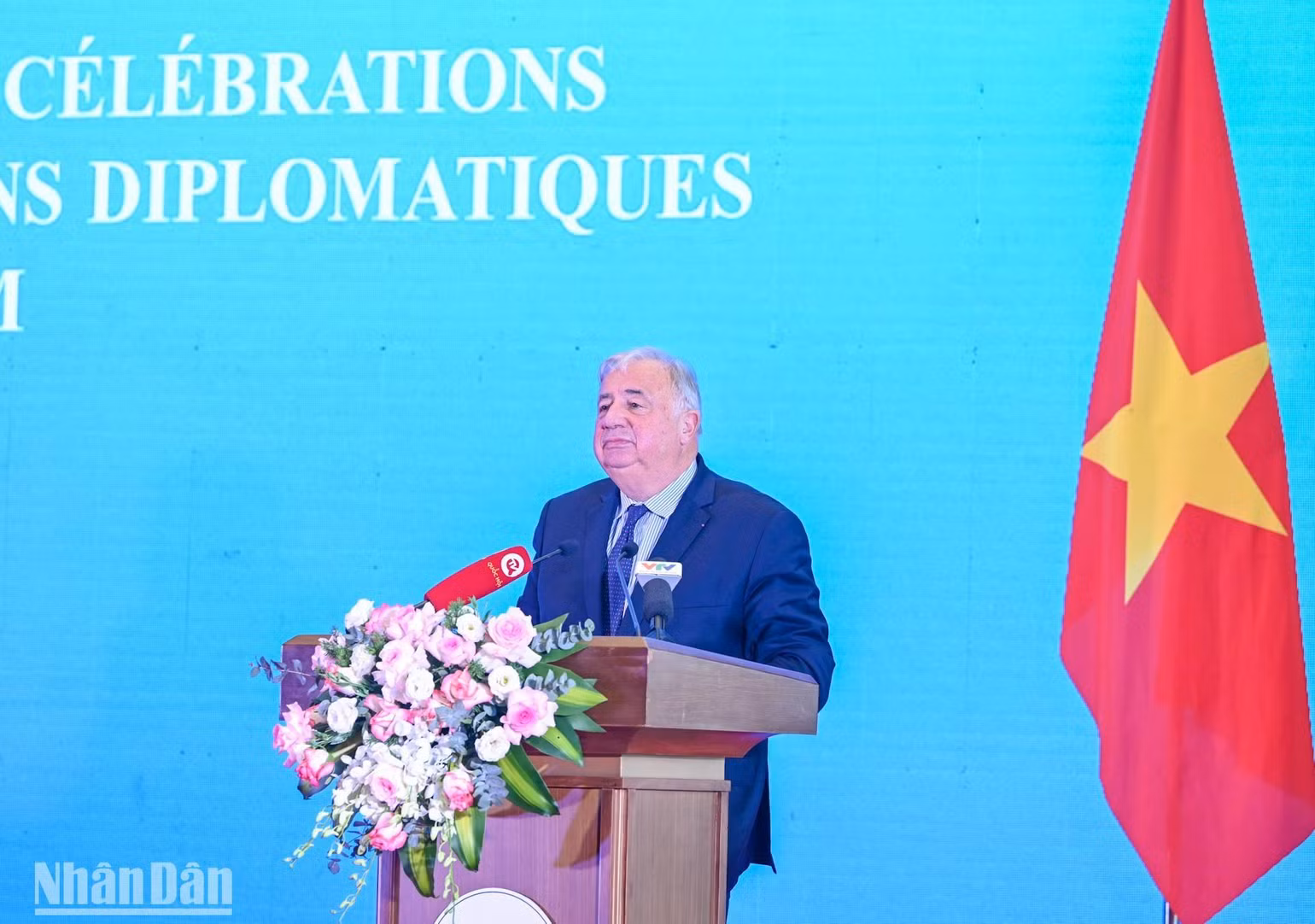Chủ tịch Thượng viện Cộng hòa Pháp Gérard Larcher phát biểu tại buổi lễ. Chủ tịch Thượng viện Cộng hòa Pháp Gérard Larcher phát biểu tại buổi lễ.