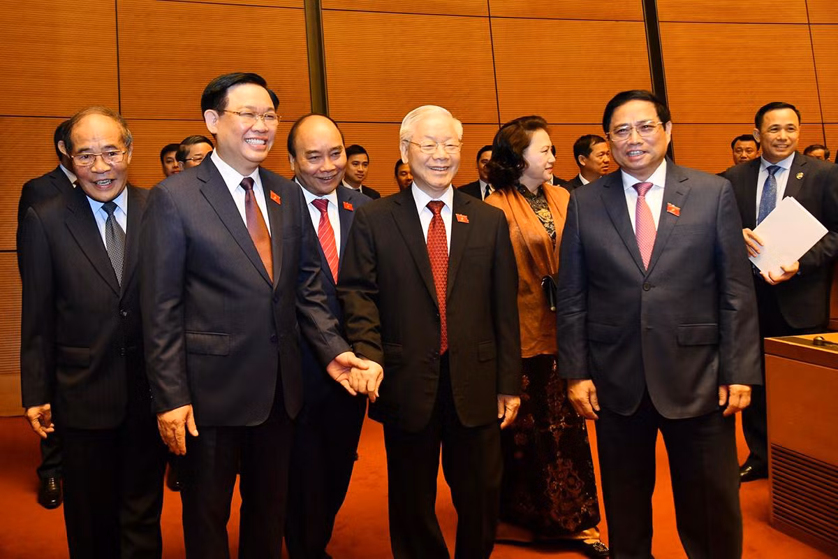 Tổng Bí thư Nguyễn Phú Trọng, Chủ tịch nước Nguyễn Xuân Phúc, Thủ tướng Phạm Minh Chính, Chủ tịch Quốc hội Vương Đình Huệ cùng các đồng chí nguyễn lãnh đạo Đảng, Nhà nước dự phiên khai khai mạc.
