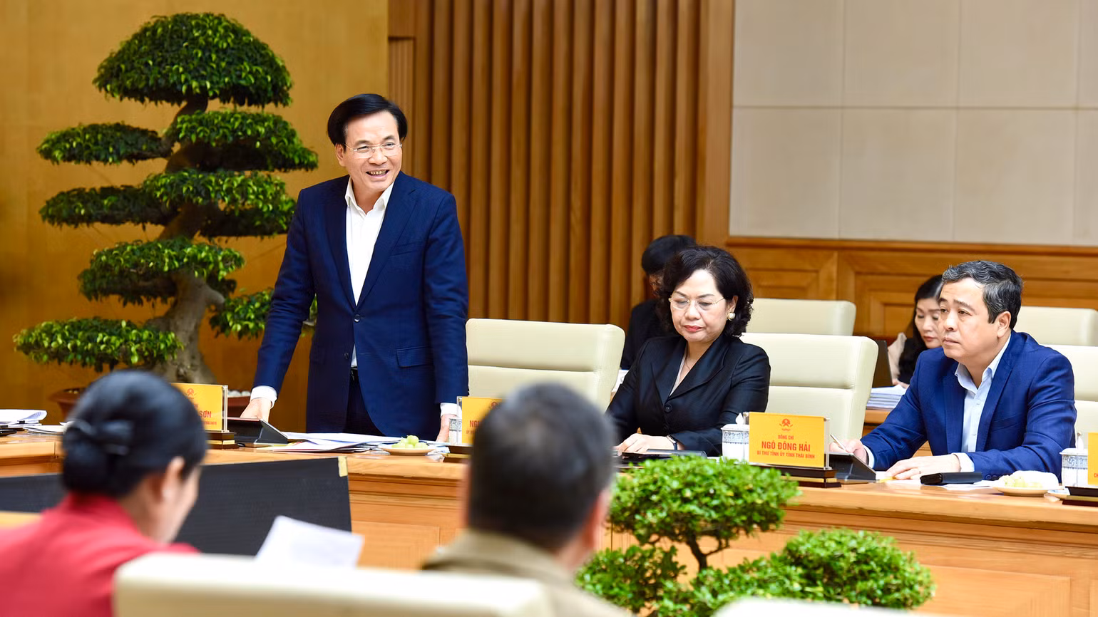 Bộ trưởng, Chủ nhiệm Văn phòng Chính phủ Trần Văn Sơn phát biểu.