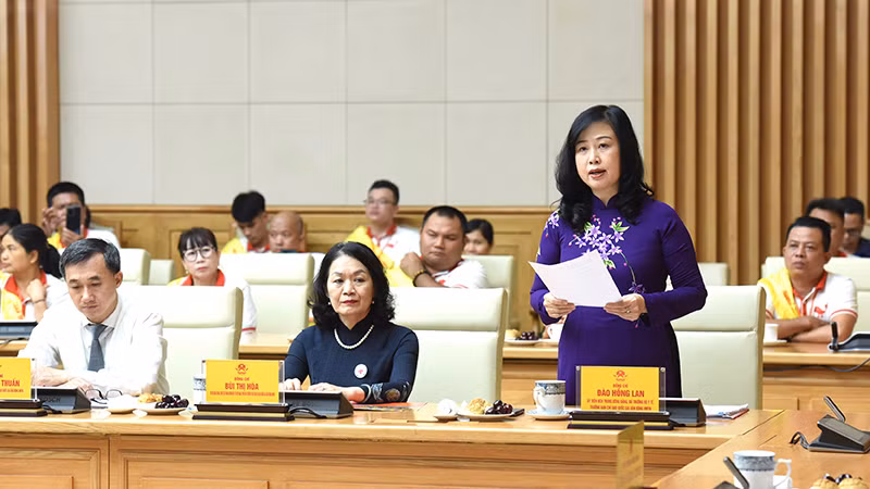 Bộ trưởng Y tế Đào Hồng Lan phát biểu. Bộ trưởng Y tế Đào Hồng Lan phát biểu.
