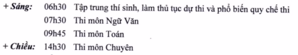 Lịch thi tuyển sinh vào lớp 10 năm học 2024-2025 Trường THPT chuyên Đại học Sư phạm Lịch thi tuyển sinh vào lớp 10 năm học 2024-2025 Trường THPT chuyên Đại học Sư phạm
