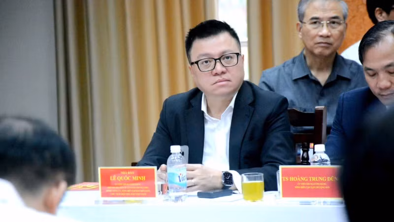 Đồng chí Lê Quốc Minh, Tổng Biên tập Báo Nhân Dân, Phó Trưởng Ban Tuyên giáo và Dân vận Trung ương, Chủ tịch Hội Nhà báo Việt Nam.