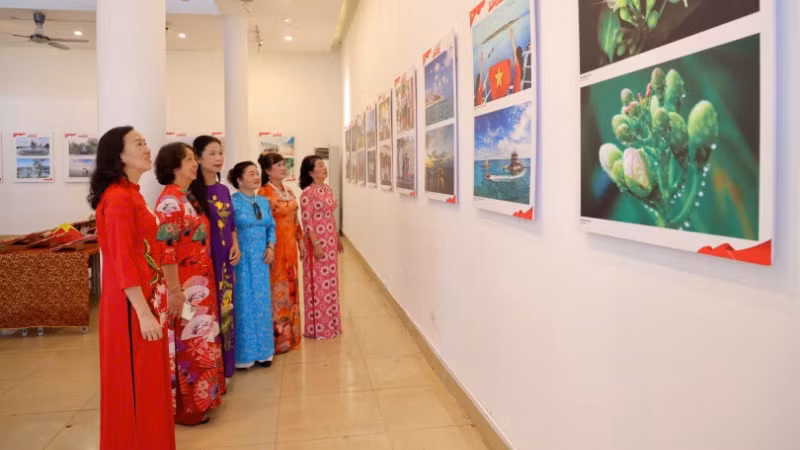 Triển lãm thu hút đông đảo khách tham quan.