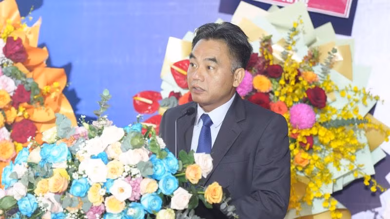 Phó Chủ tịch Ủy ban nhân dân tỉnh Bình Dương Nguyễn Lộc Hà phát biểu ý kiến tại buổi lễ.