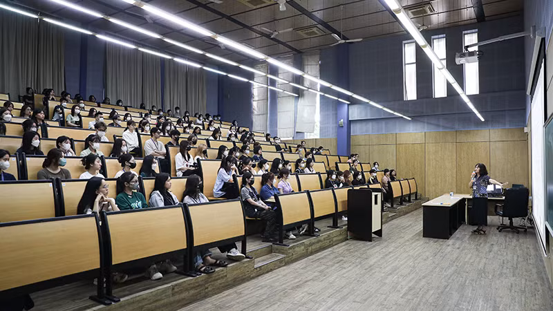 Tiết học của sinh viên Trường đại học Thăng Long. (Ảnh SƠN TÙNG) Tiết học của sinh viên Trường đại học Thăng Long. (Ảnh SƠN TÙNG)