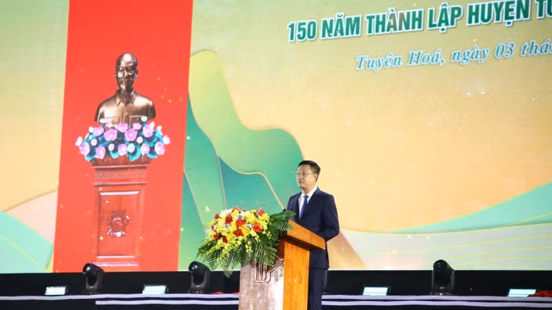 Bí thư Tỉnh ủy Quảng Bình Lê Ngọc Quang phát biểu tại Lễ kỷ niệm.