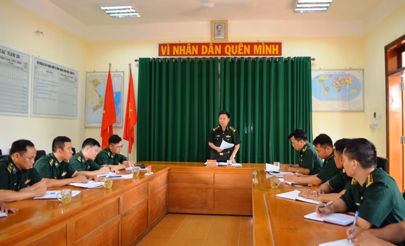 Đoàn công tác Bộ Chỉ huy Bộ đội Biên phòng tỉnh Đắk Lắk kiểm tra tại Đồn Biên phòng Cửa khẩu Đắk Ruê.
