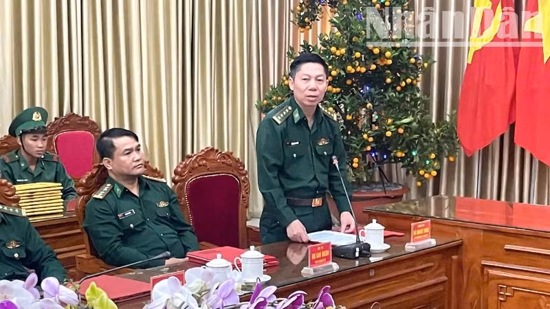 Đại tá Đỗ Quang Thấm, Chính ủy Bộ đội Biên phòng tỉnh Đắk Lắk phát biểu tại buổi gặp mặt. Đại tá Đỗ Quang Thấm, Chính ủy Bộ đội Biên phòng tỉnh Đắk Lắk phát biểu tại buổi gặp mặt.