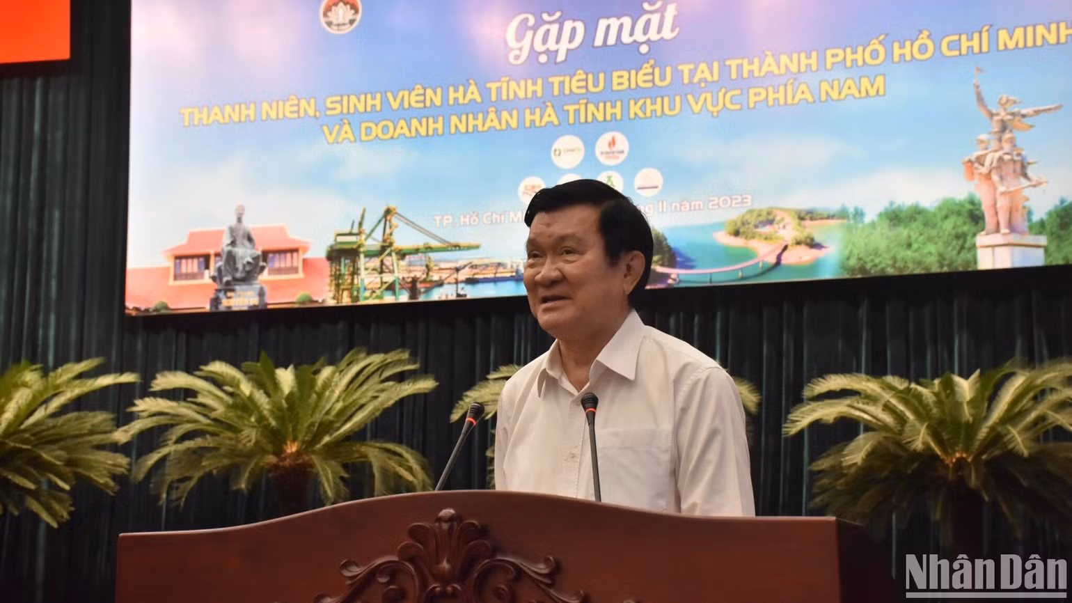 Nguyên Chủ tịch nước Trương Tấn Sang phát biểu tại chương trình. Nguyên Chủ tịch nước Trương Tấn Sang phát biểu tại chương trình.