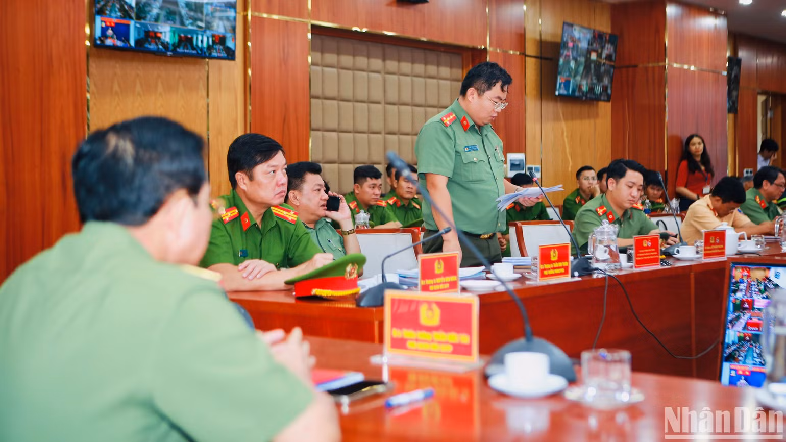 Đại diện Ban Thanh niên Công an thành phố phát biểu tại chương trình.