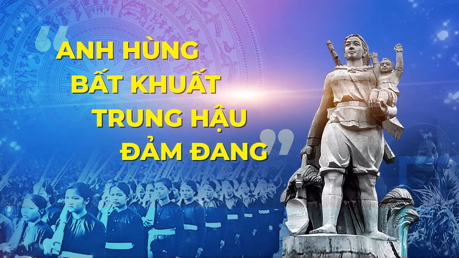 Tượng đài Ba đảm đang tại Đan Phượng, Hà Nội - một đầu cầu truyền hình trực tiếp của chương trình "Sáng mãi truyền thống phụ nữ Ba đảm đang".