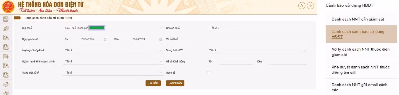 Chức năng cảnh báo sử dụng hóa đơn điện tử trên ứng dụng Quản lý hóa đơn điện tử áp dụng đối với người nộp thuế là các tổ chức, doanh nghiệp và hộ kinh doanh, cá nhân kinh doanh có đăng ký sử dụng hóa đơn điện tử.
