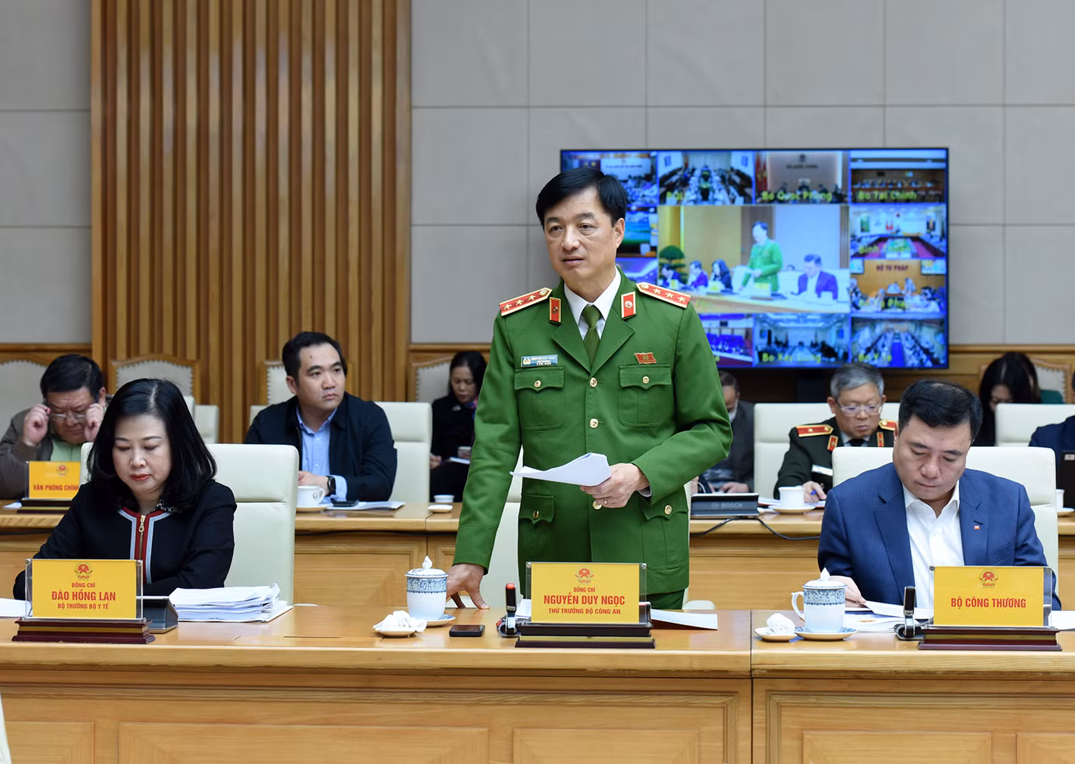 Thượng tướng Nguyễn Duy Ngọc, Thứ trưởng Công an phát biểu.