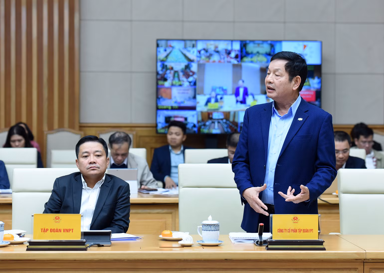 Chủ tịch HĐQT Tập đoàn FPT Trương Gia Bình phát biểu.
