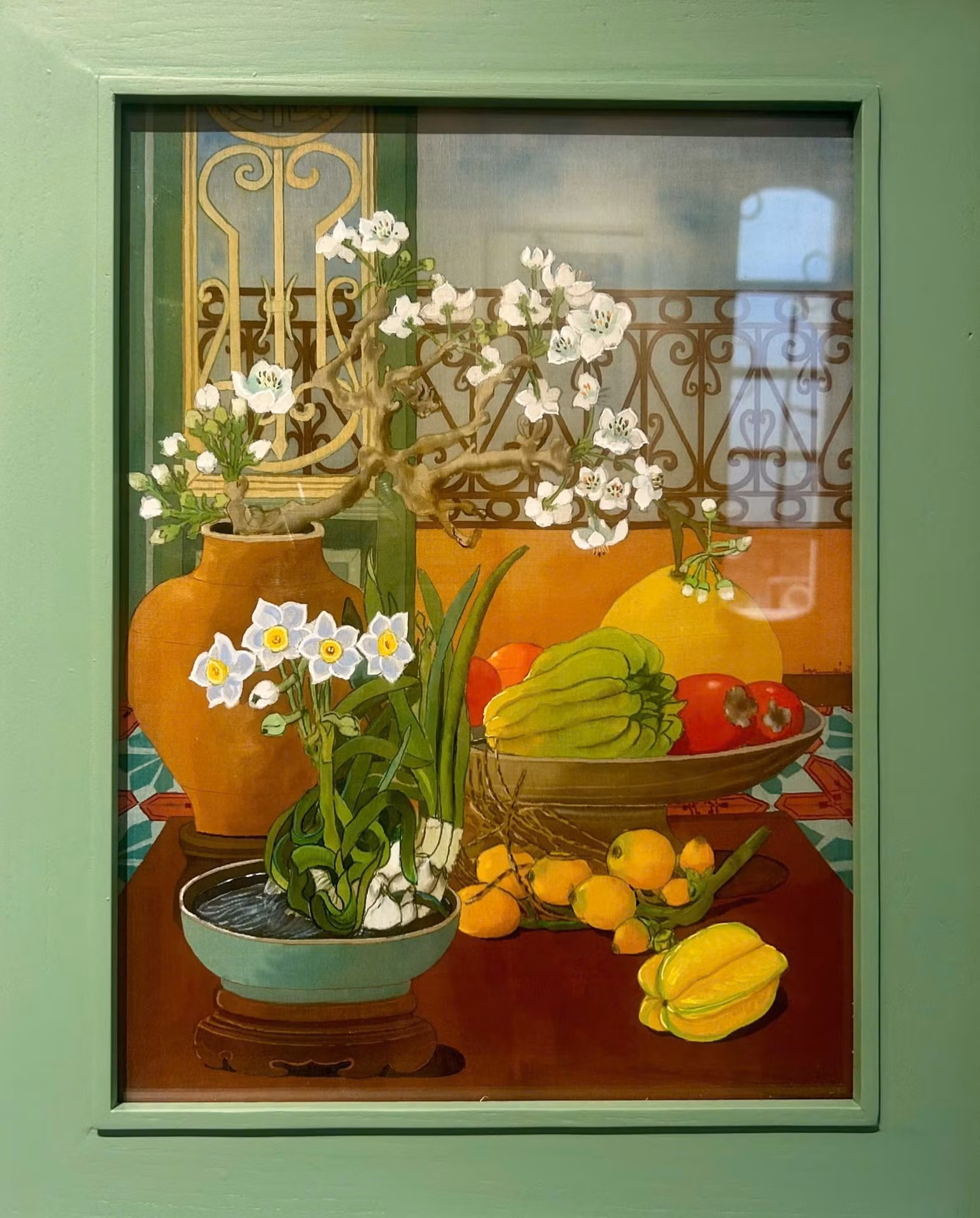 "Hương Xuân 01", mầu nước trên lụa, kích thước 30x40cm.