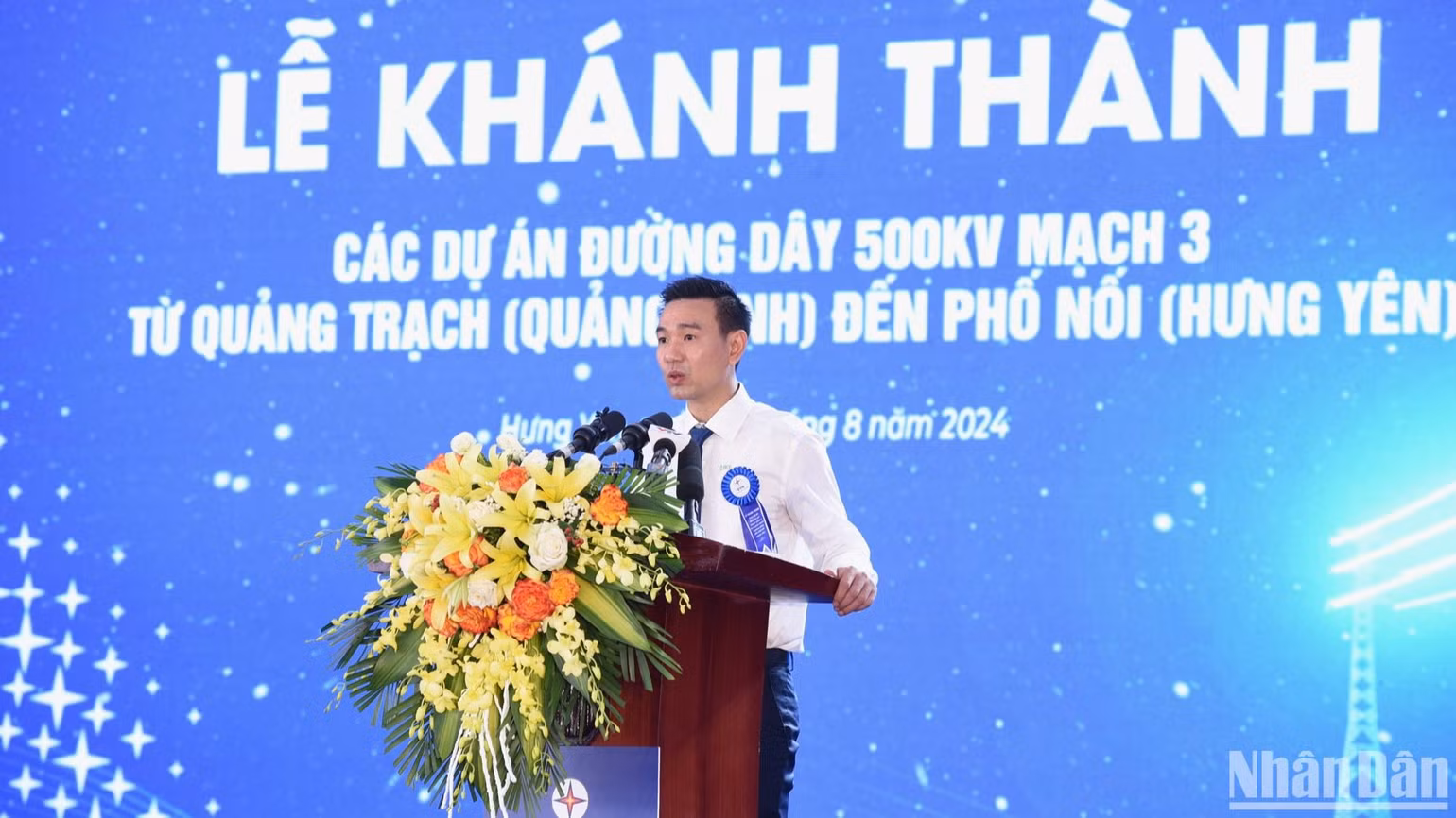 Đại diện nhà thầu phát biểu ý kiến tại Lễ khánh thành.