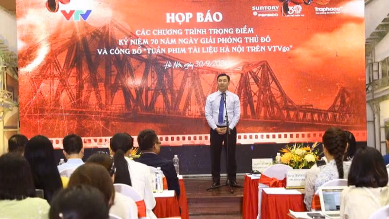 Phó Tổng Giám đốc Đài Truyền hình Việt Nam Đỗ Thanh Hải phát biểu. (Ảnh: VTV) Phó Tổng Giám đốc Đài Truyền hình Việt Nam Đỗ Thanh Hải phát biểu. (Ảnh: VTV)