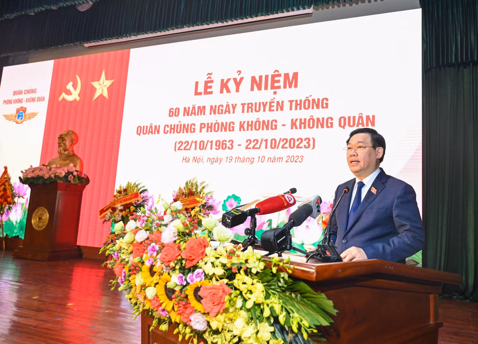 Chủ tịch Quốc hội Vương Đình Huệ phát biểu tại lễ kỷ niệm. (Ảnh: Duy Linh)