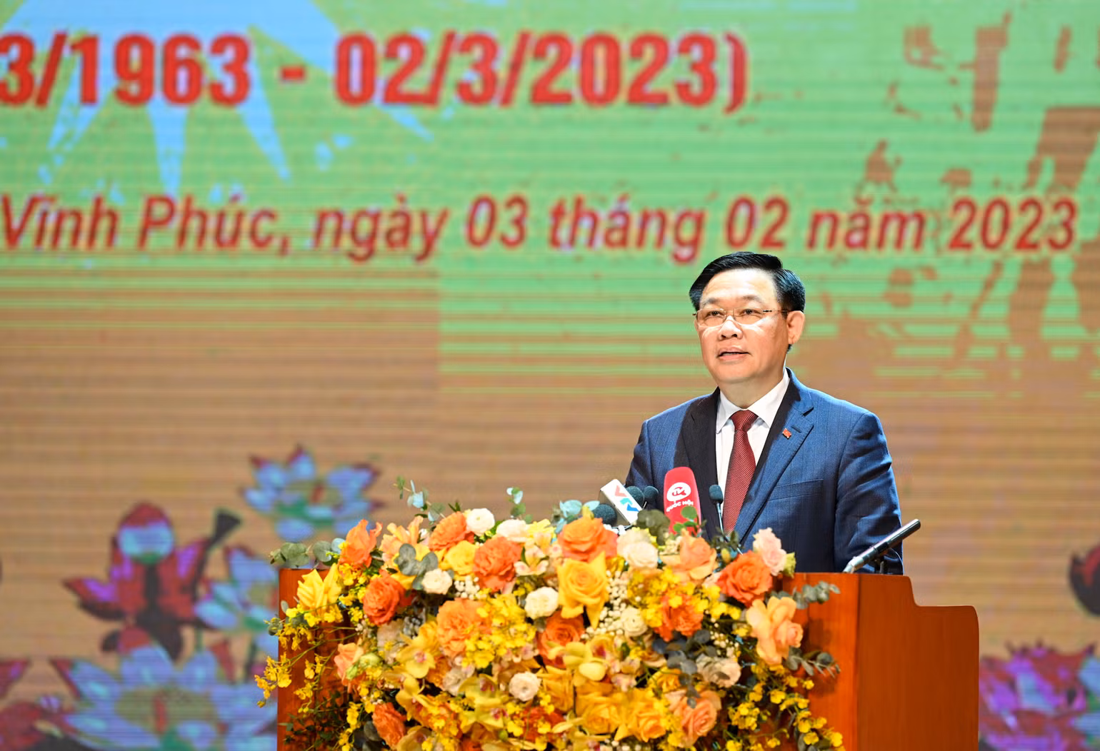 Chủ tịch Quốc hội Vương Đình Huệ phát biểu tại lễ kỷ niệm. (Ảnh Duy Linh) Chủ tịch Quốc hội Vương Đình Huệ phát biểu tại lễ kỷ niệm. (Ảnh Duy Linh)
