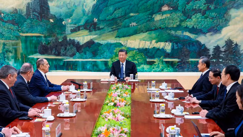 Quang cảnh cuộc tiếp. (Ảnh: Bộ Ngoại giao Nga) Quang cảnh cuộc tiếp. (Ảnh: Bộ Ngoại giao Nga)