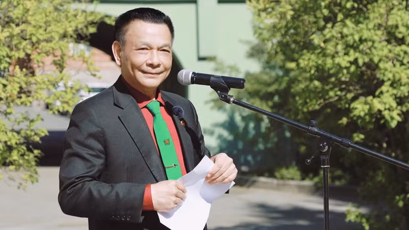 Ông Hồ Huy, Chủ tịch Tập đoàn Mai Linh phát biểu.