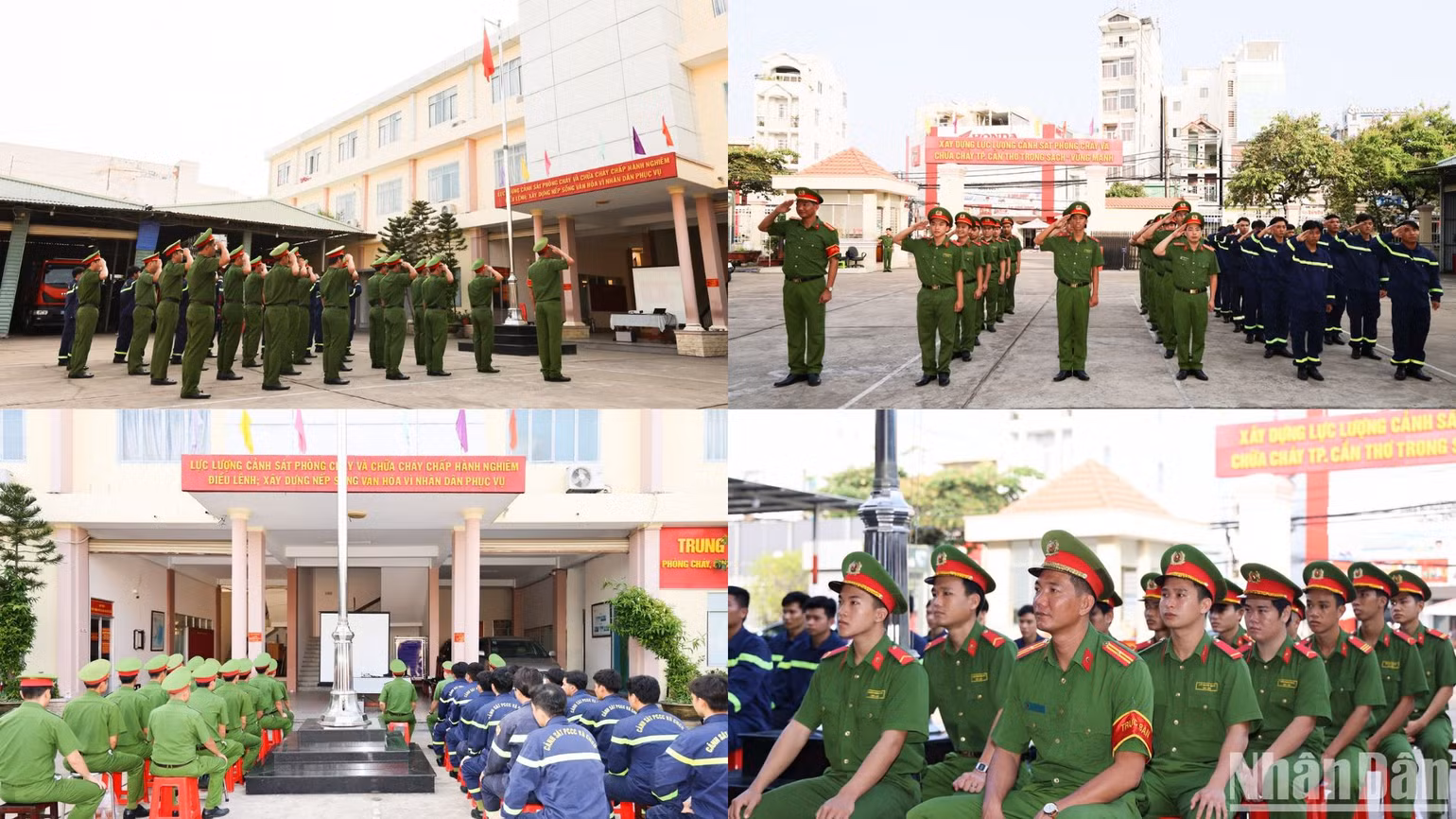 Lực lượng Cảnh sát Phòng cháy, chữa cháy và Cứu nạn, cứu hộ, Công an thành phố Cần Thơ theo dõi chương trình truyền hình trực tiếp Lễ kỷ niệm 50 năm Ngày Giải phóng miền nam, thống nhất đất nước (30/4/1975-30/4/2025).