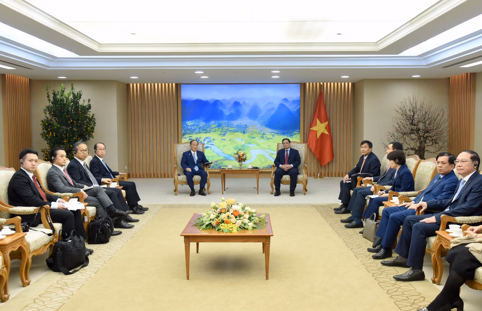 Quang cảnh buổi tiếp. (Ảnh: TRẦN HẢI)