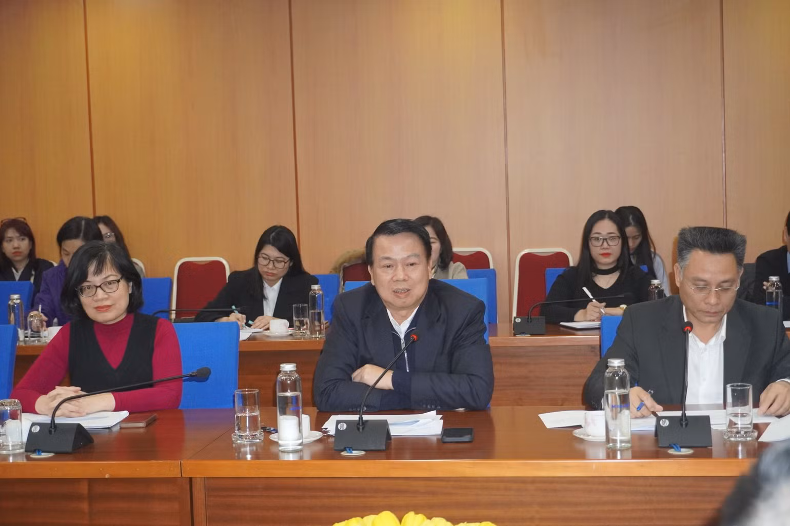 Thứ trưởng Tài chính Nguyễn Đức Chi phát biểu tại buổi họp. (Ảnh: Đại sứ quán Đức tại Hà Nội)