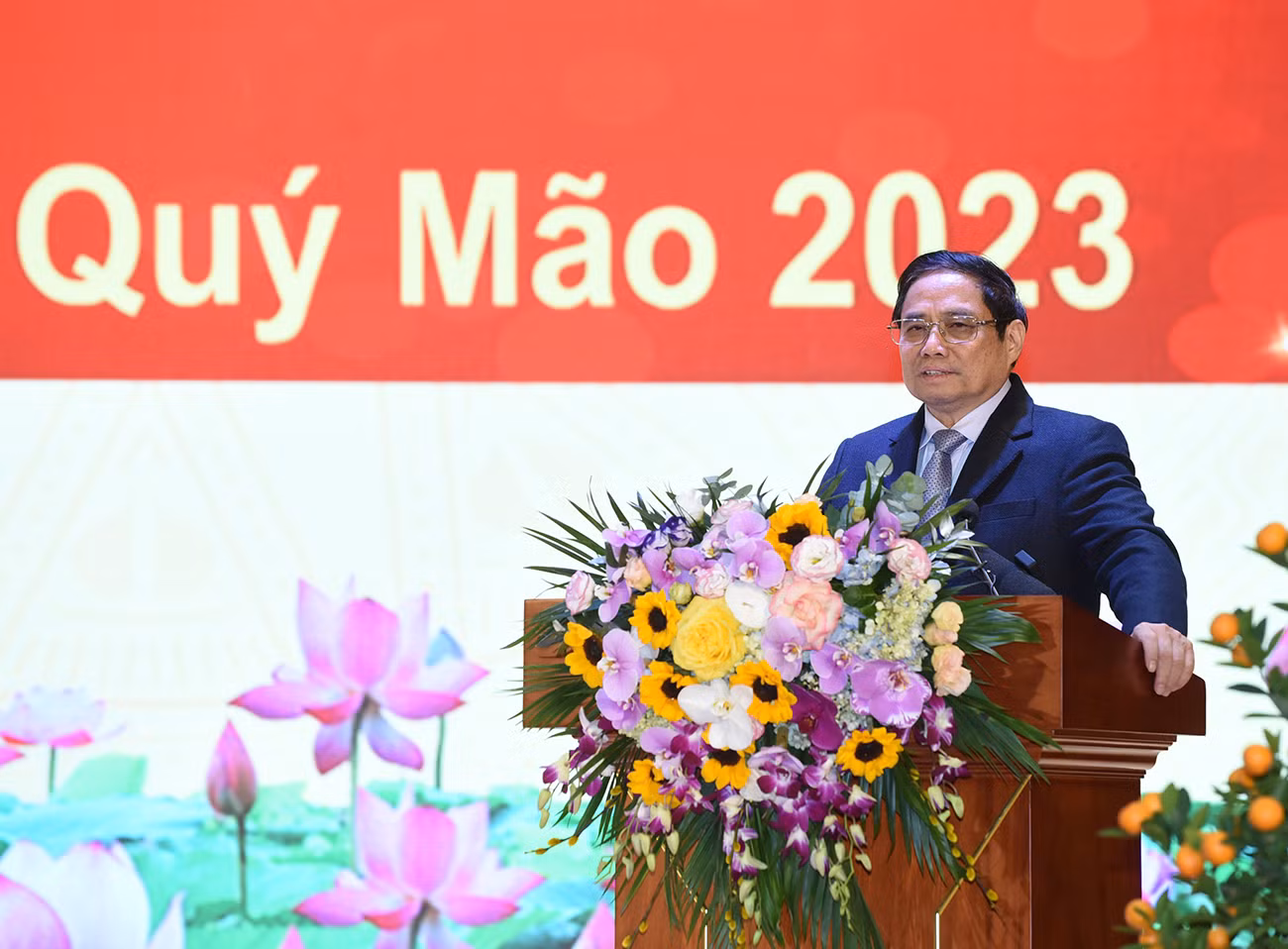 Thủ tướng Phạm Minh Chính phát biểu tại buổi gặp. Thủ tướng Phạm Minh Chính phát biểu tại buổi gặp.
