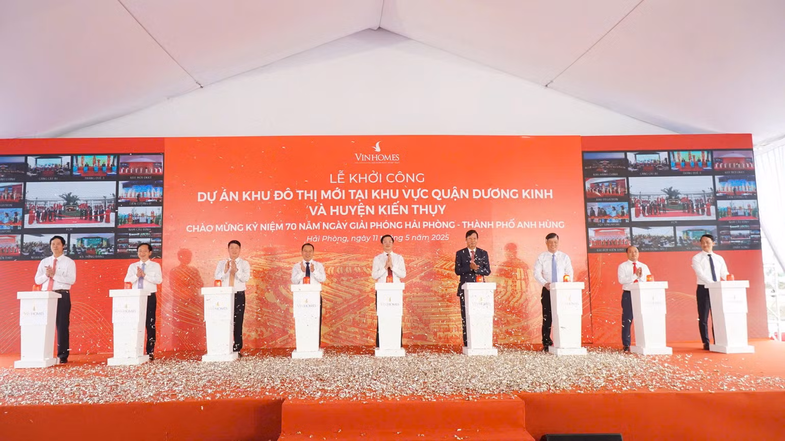 Khởi công dự án Khu đô thị mới tại quận Dương Kinh và huyện Kiến Thuỵ.