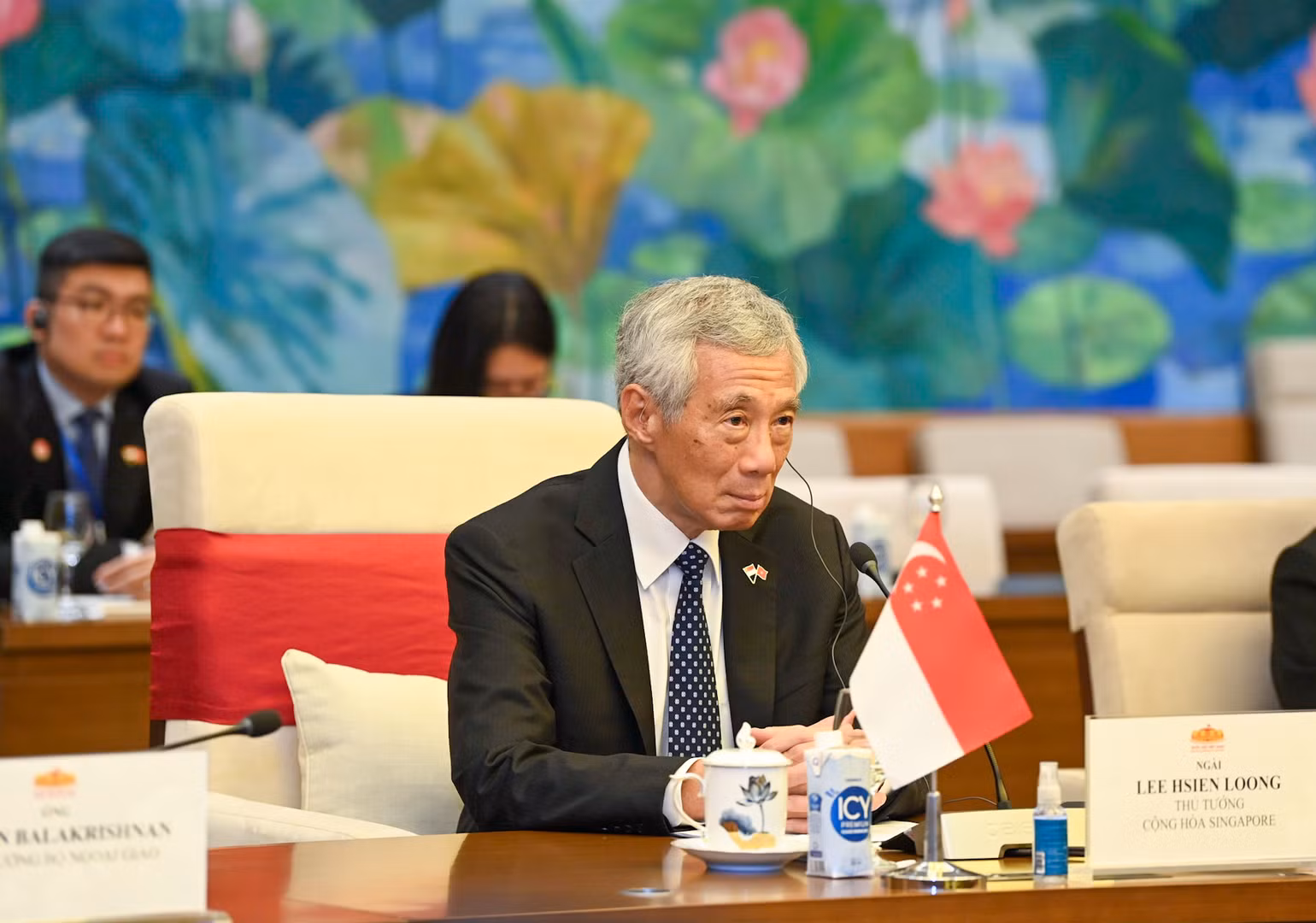 Thủ tướng Singapore Lý Hiển Long tại buổi hội kiến. (Ảnh: Duy Linh)