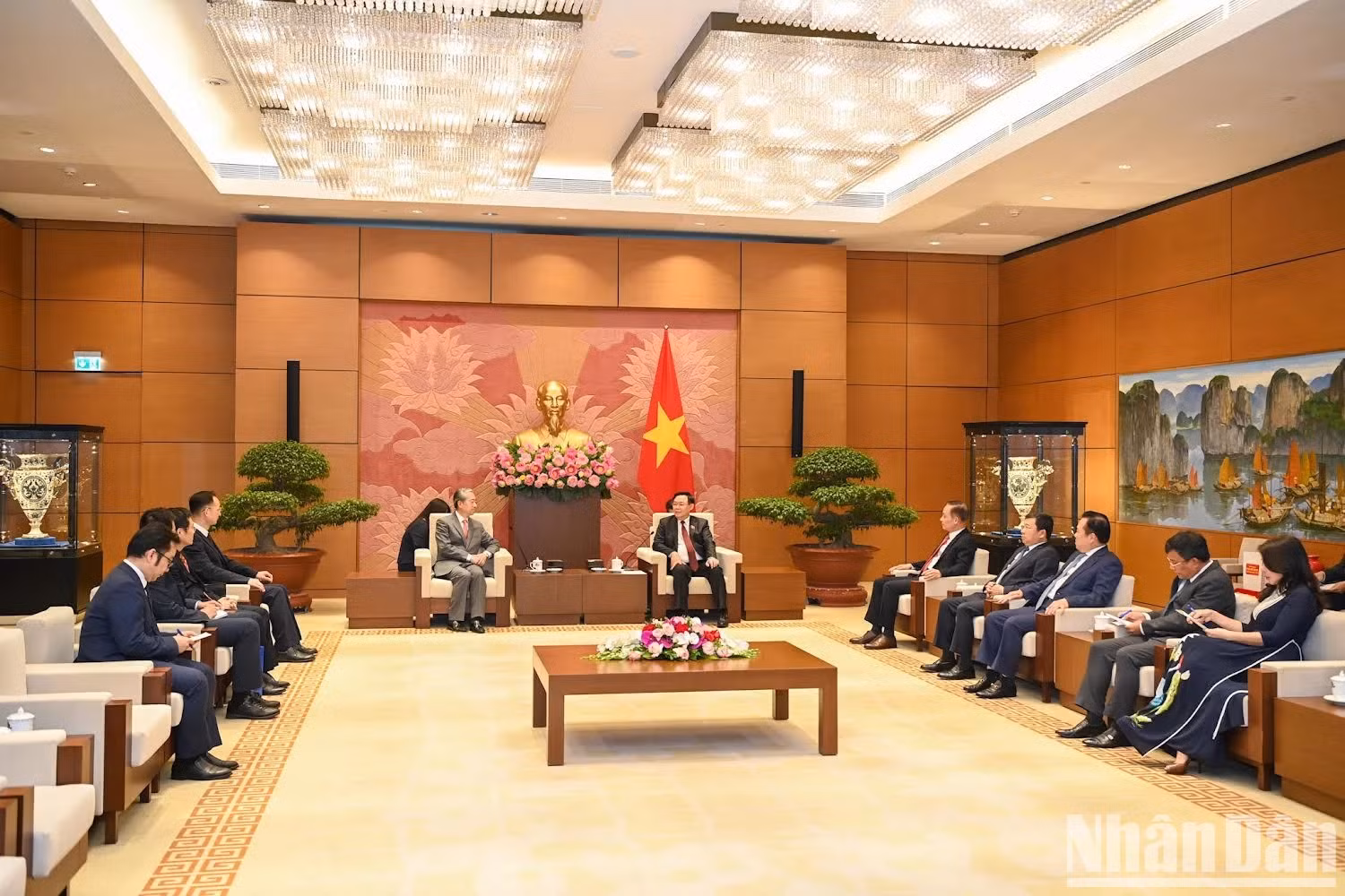 Quang cảnh buổi tiếp tại Nhà Quốc hội.