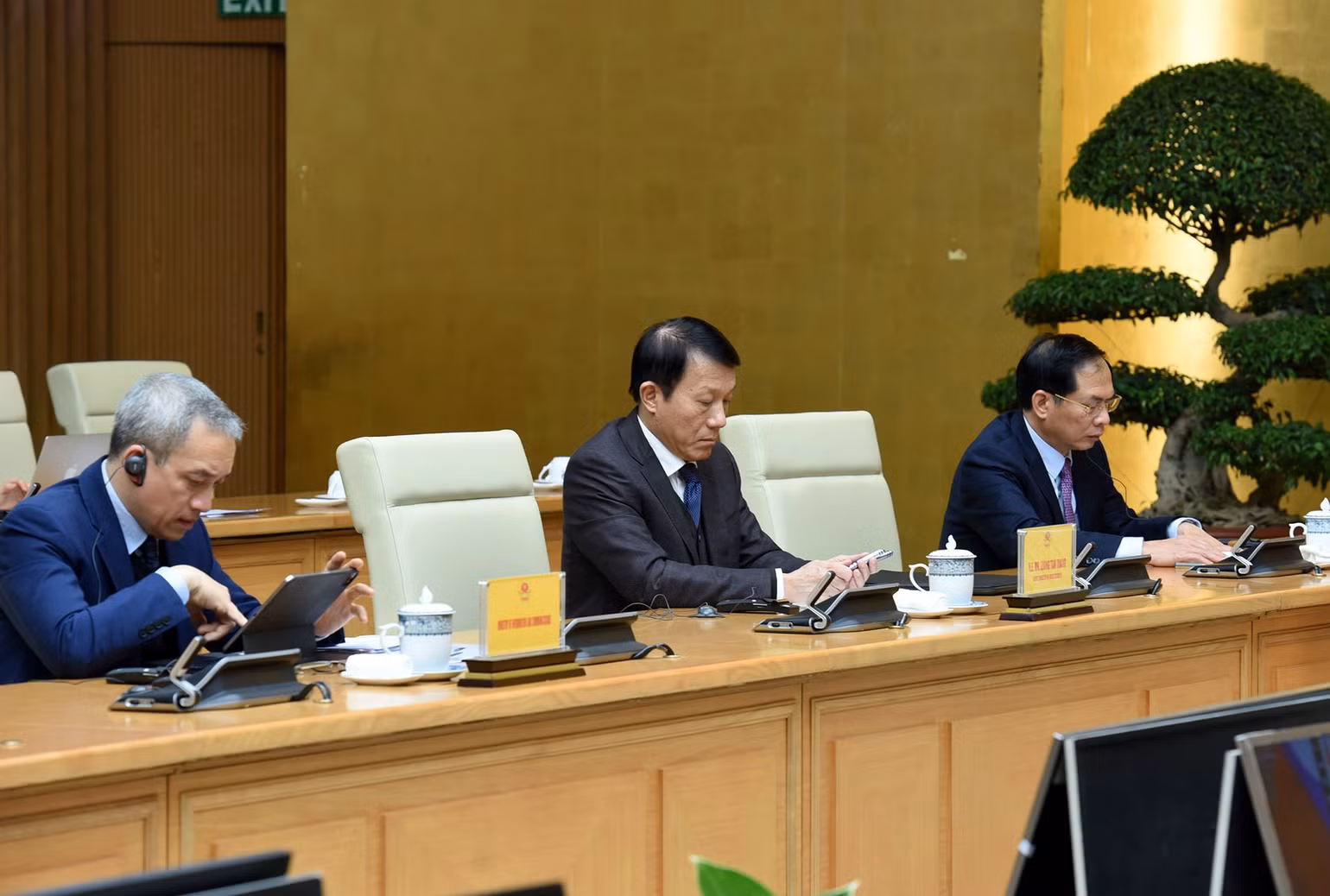 Đại diện lãnh đạo các bộ, ban, ngành của Chính phủ Việt Nam tham dự hội nghị. Đại diện lãnh đạo các bộ, ban, ngành của Chính phủ Việt Nam tham dự hội nghị.
