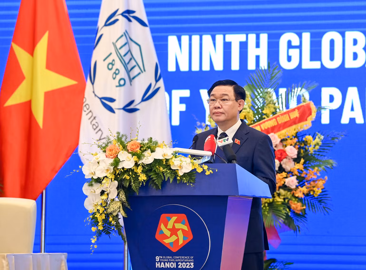 Chủ tịch Quốc hội Vương Đình Huệ phát biểu tại lễ khai mạc.