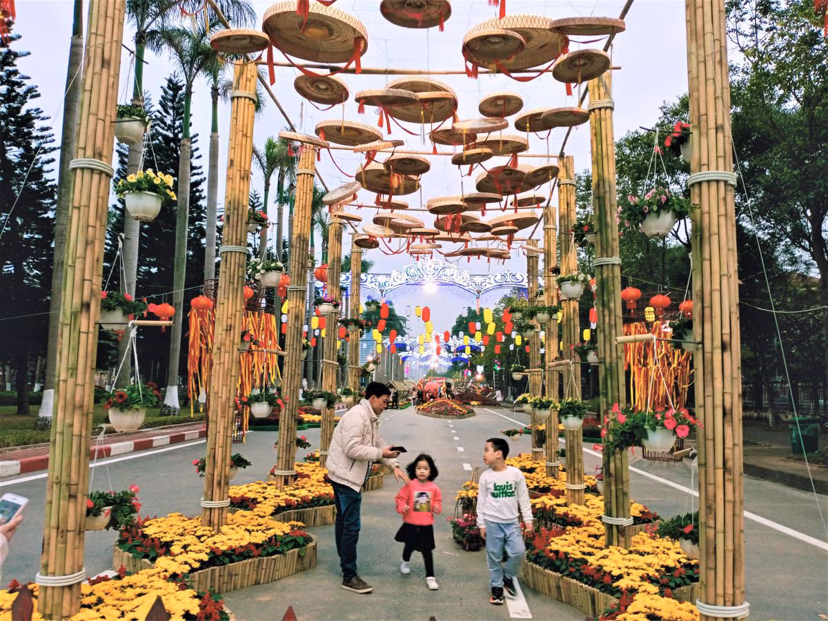 Một góc đường hoa Xuân.