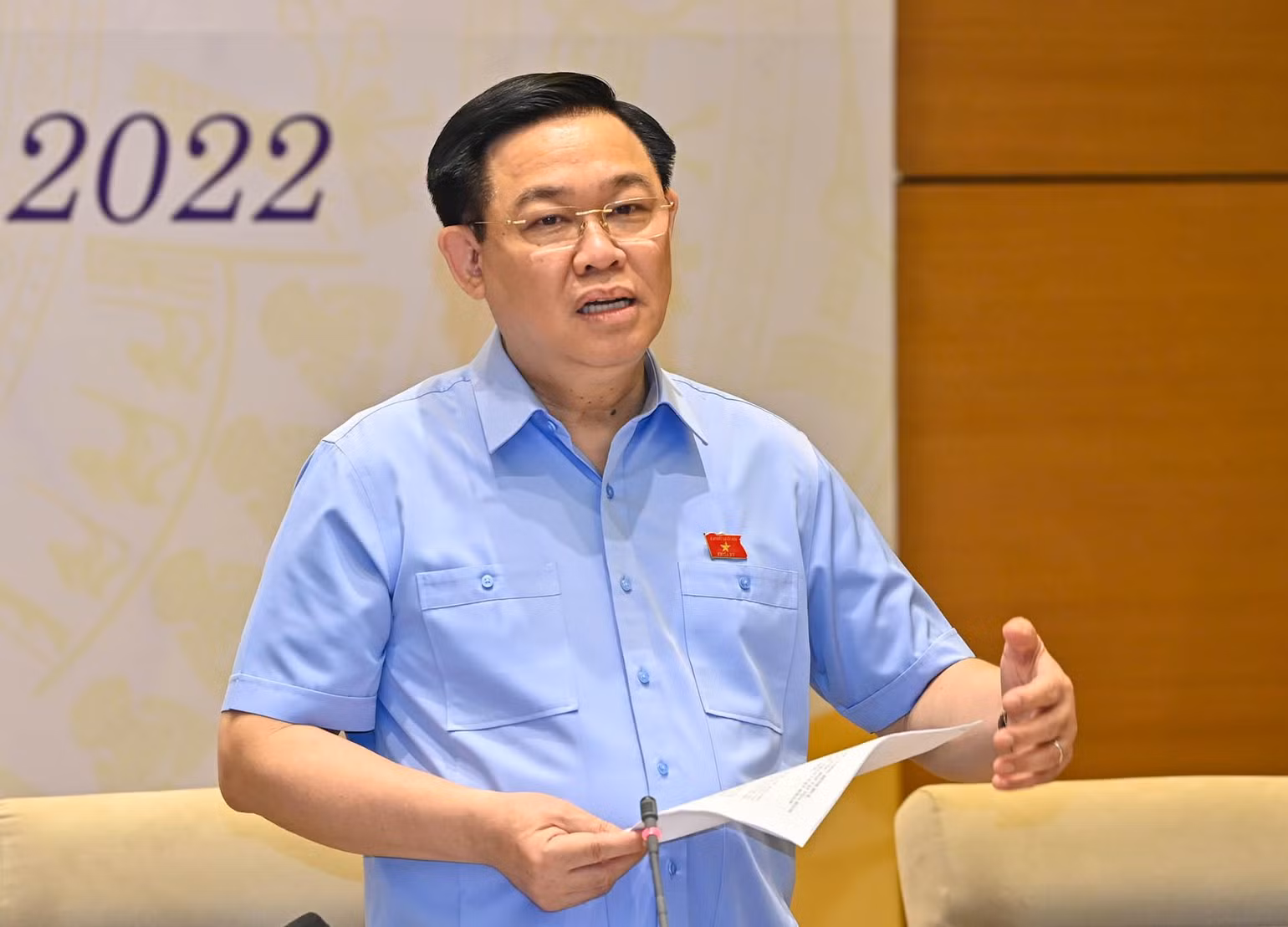 Chủ tịch Quốc hội Vương Đình Huệ phát biểu khai mạc Tọa đàm.