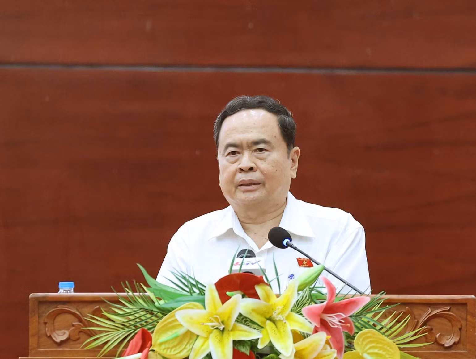 Chủ tịch Quốc hội Trần Thanh Mẫn phát biểu tại buổi lễ. Chủ tịch Quốc hội Trần Thanh Mẫn phát biểu tại buổi lễ.