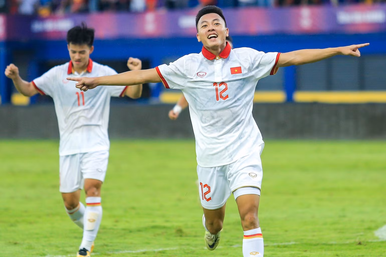 Thái Sơn ghi bàn nâng đôi cách biệt 2-0. (Ảnh: Thanh Xuân)