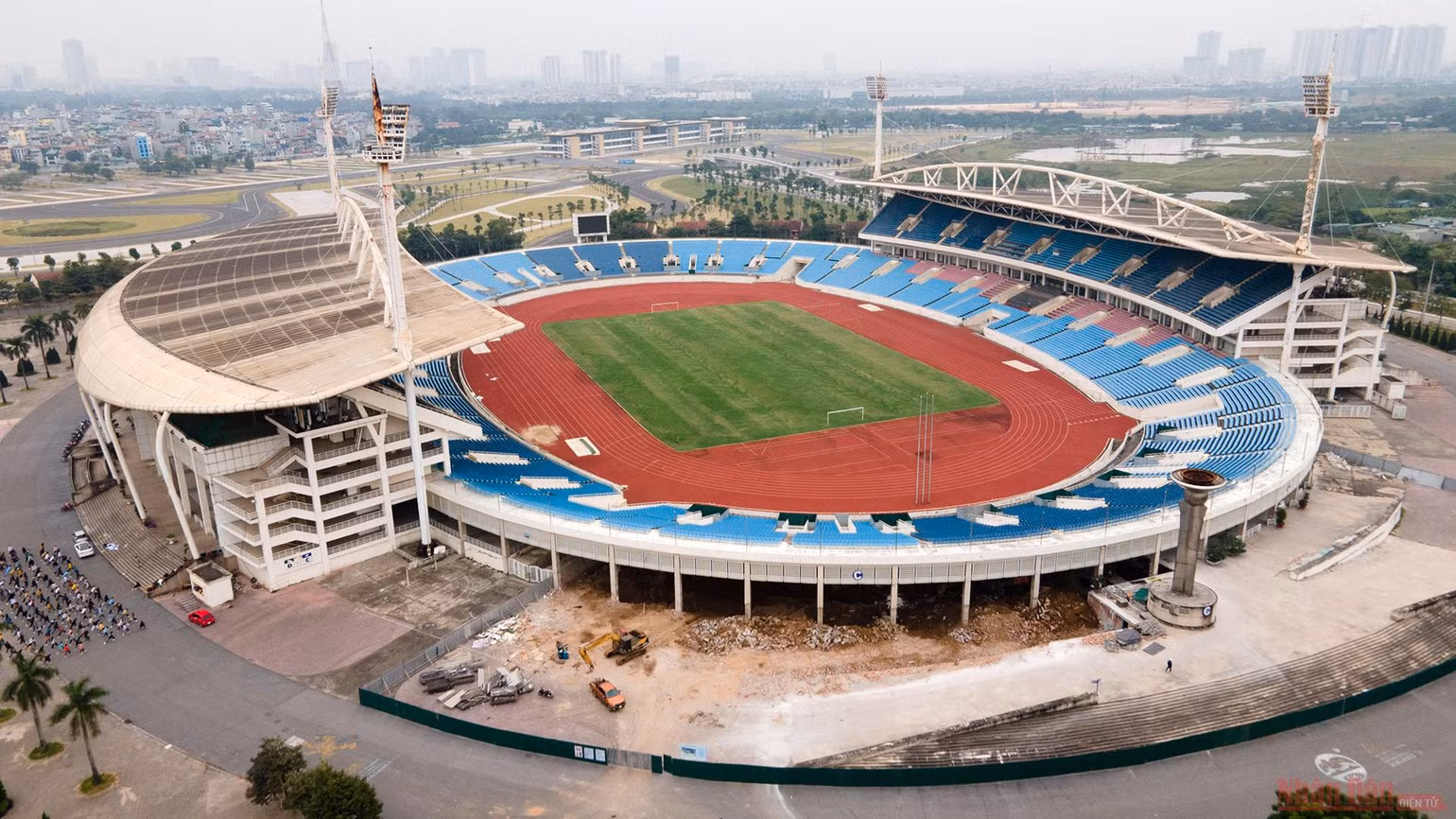 Sân Mỹ Đình khi được tu sửa chuẩn bị cho SEA Games 31 hồi tháng 12/2020. (Ảnh: HÀ NAM) Sân Mỹ Đình khi được tu sửa chuẩn bị cho SEA Games 31 hồi tháng 12/2020. (Ảnh: HÀ NAM)