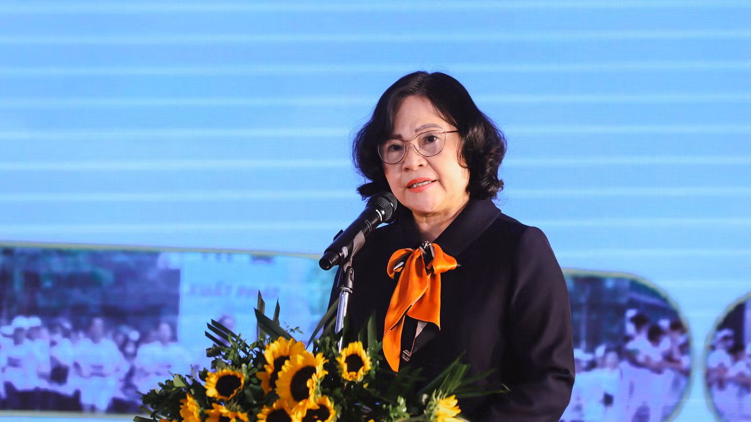 Thứ trưởng Giáo dục và Đào tạo Ngô Thị Minh tại Lễ công bố S-Race 2023. (Ảnh: BTC)