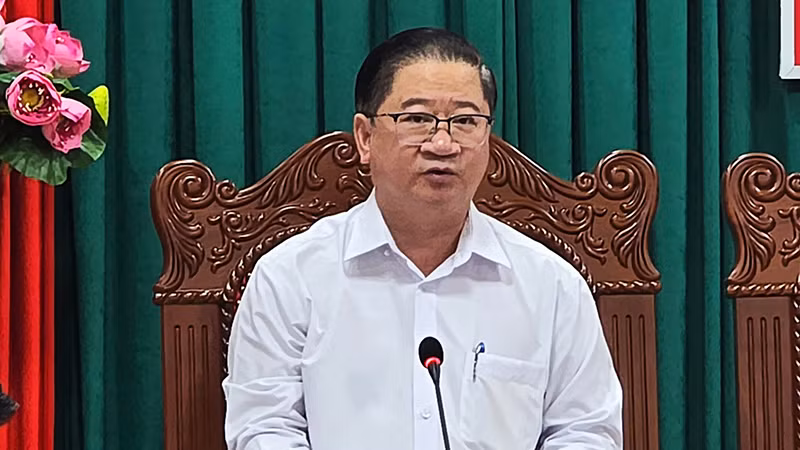 Đồng chí Trần Việt Trường phát biểu tại hội nghị.