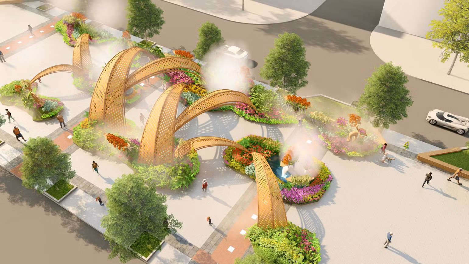 Phối cảnh Khu lan trên Đường hoa Nguyễn Huệ 2023.