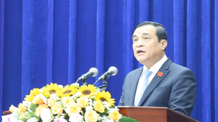 Bí thư Tỉnh ủy Phan Việt Cường phát biểu khai mạc kỳ họp.